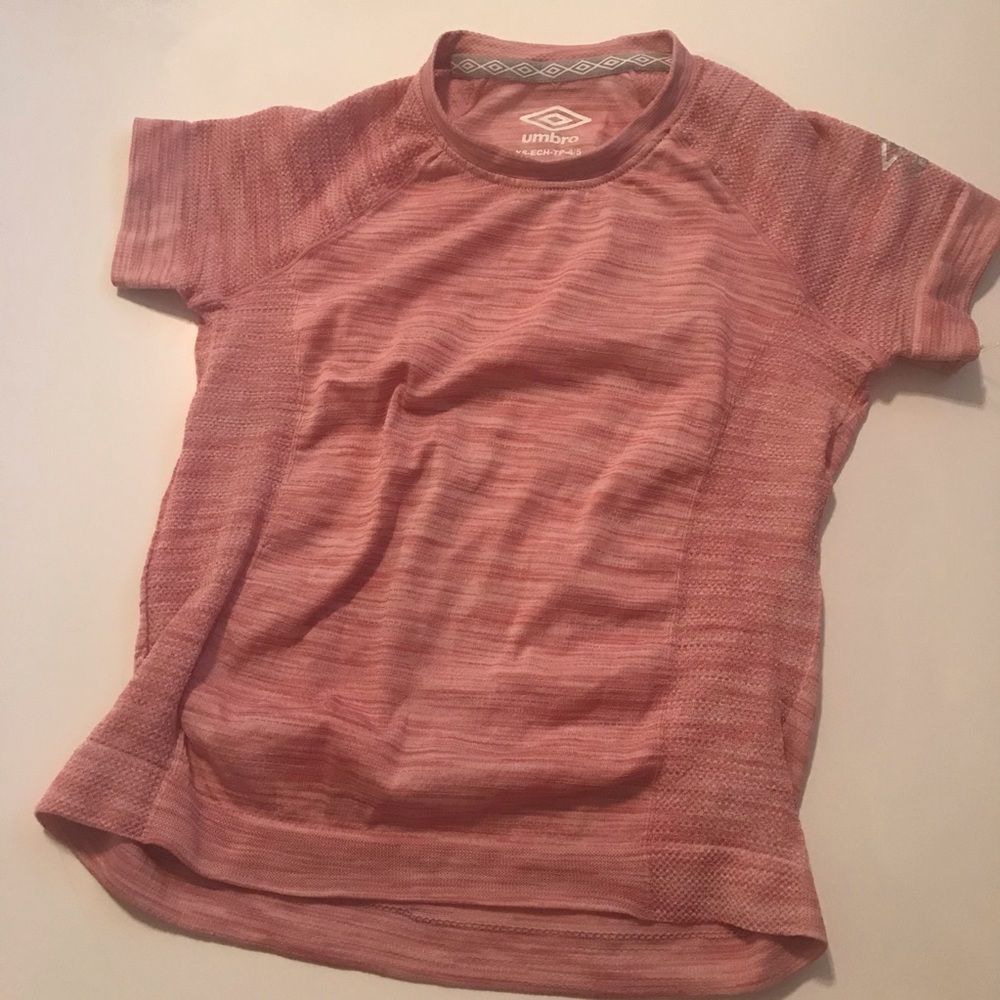 Umbro Pink Kids Athletic Short Sleeve Shirt